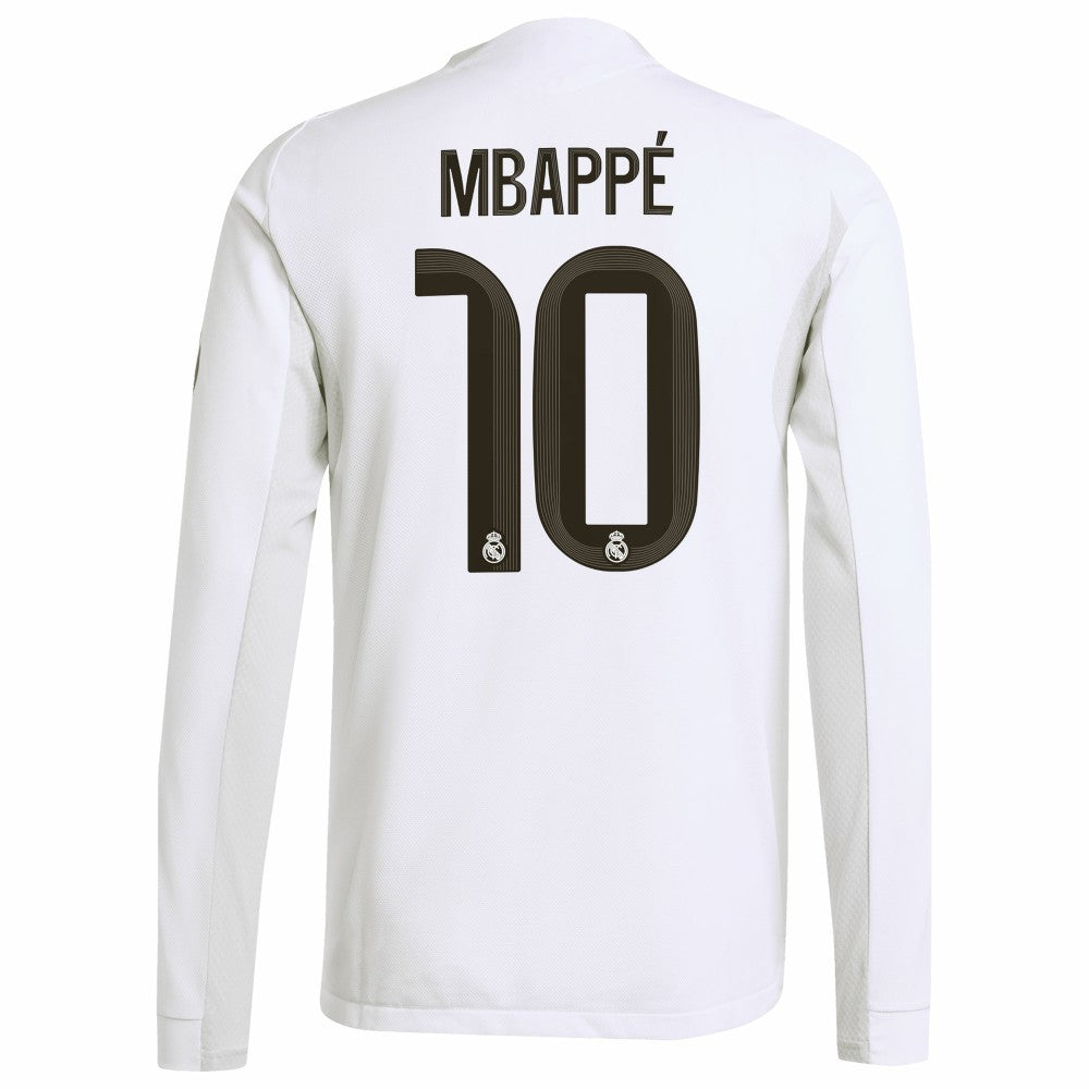 Kylian Mbappé Real Madrid 2025/26 Home Long Sleeve Player Jersey Discount - White