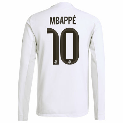 Kylian Mbappé Real Madrid 2025/26 Home Long Sleeve Player Jersey Discount - White