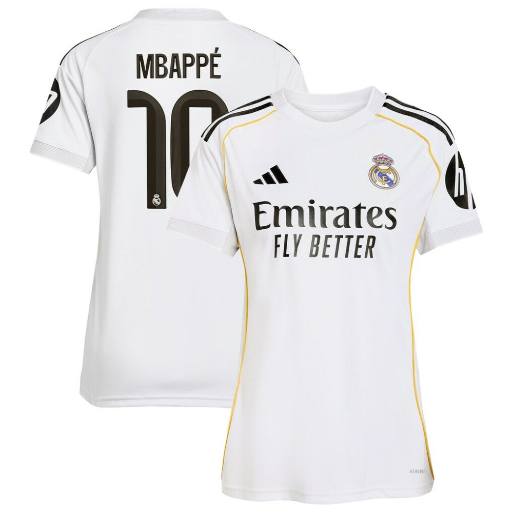 Kylian Mbappé Real Madrid Women's 2025/26 Home Replica Player Jersey Discount - White