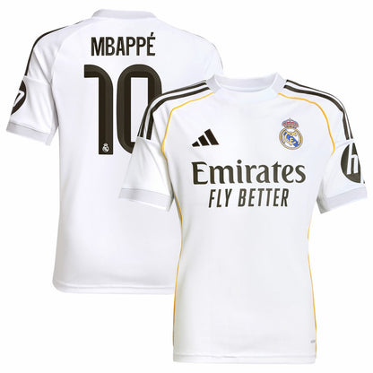 Kylian Mbappé Real Madrid Youth 2025/26 Home Replica Player Jersey for sale - White