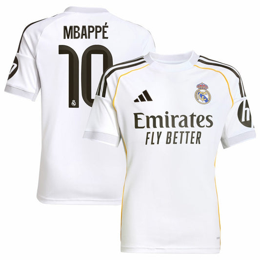 Kylian Mbappé Real Madrid Youth 2025/26 Home Replica Player Jersey for sale - White