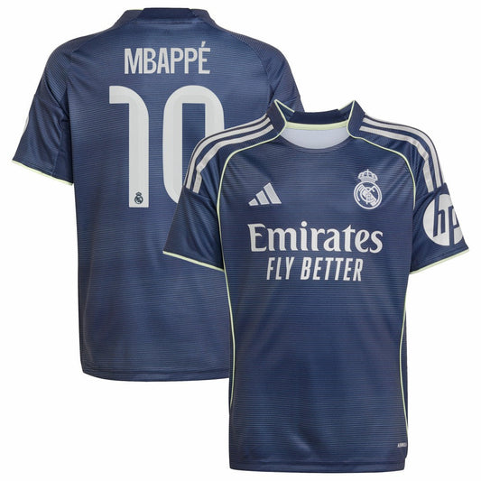 Kylian Mbappé Real Madrid Youth 2025/26 Away Replica Player Jersey Discount - Blue