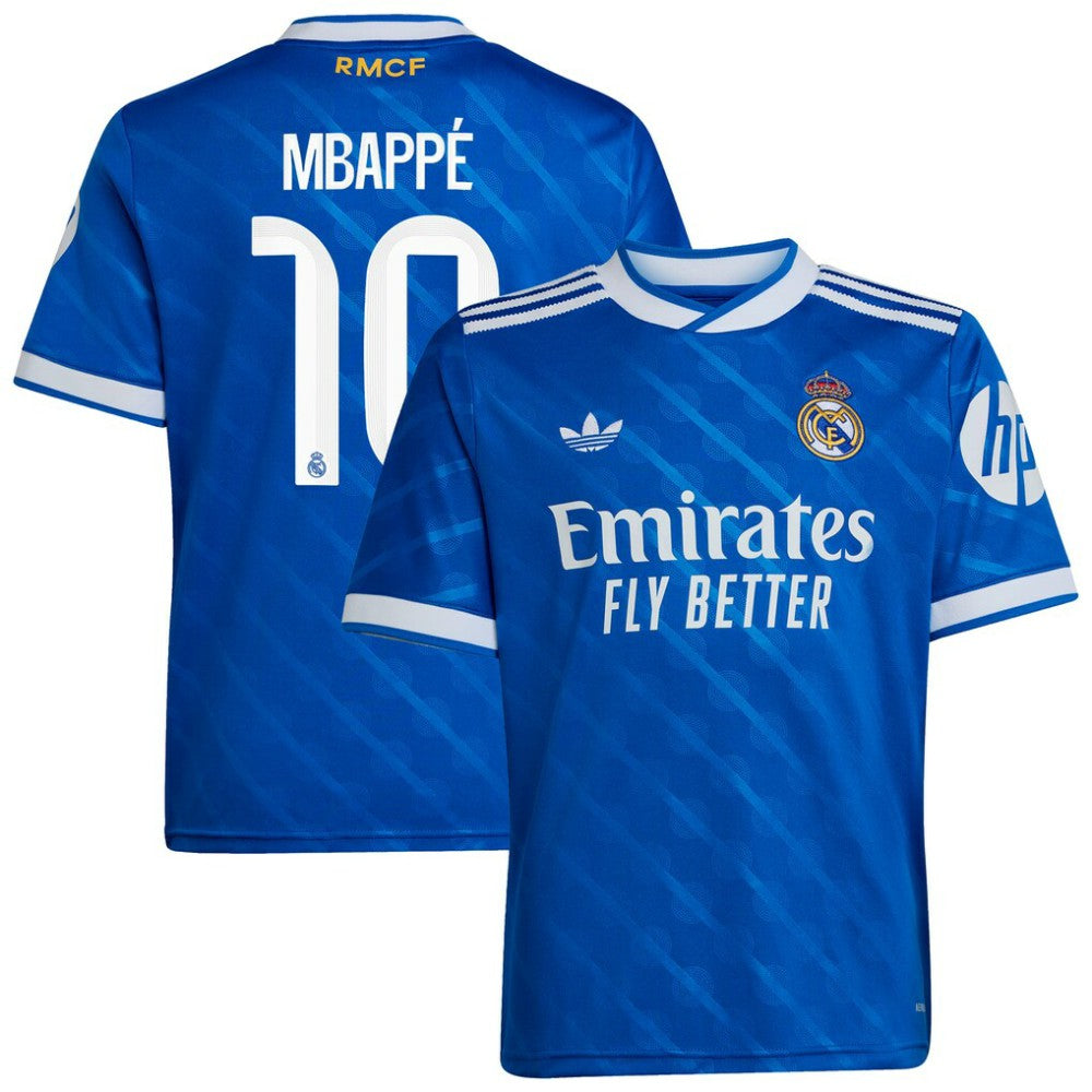 Kylian Mbappé Real Madrid Youth 2025/26 Third Replica Player Jersey Discount - Blue