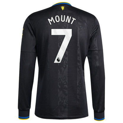 Mason Mount Manchester United 2025/26 Third Replica Long Sleeve Player Jersey Discount - Black