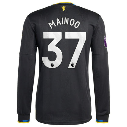 Kobbie Mainoo Manchester United 2025/26 Third Long Sleeve Player Jersey Discount - Black