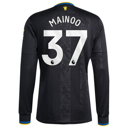 Kobbie Mainoo Manchester United 2025/26 Third Replica Long Sleeve Player Jersey Discount - Black