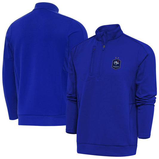 France National Team Antigua Genesis Quarter-Zip Pullover for sale - Royal