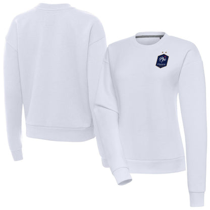 France National Team Antigua Women's Takeover Pullover Sweatshirt for sale - White
