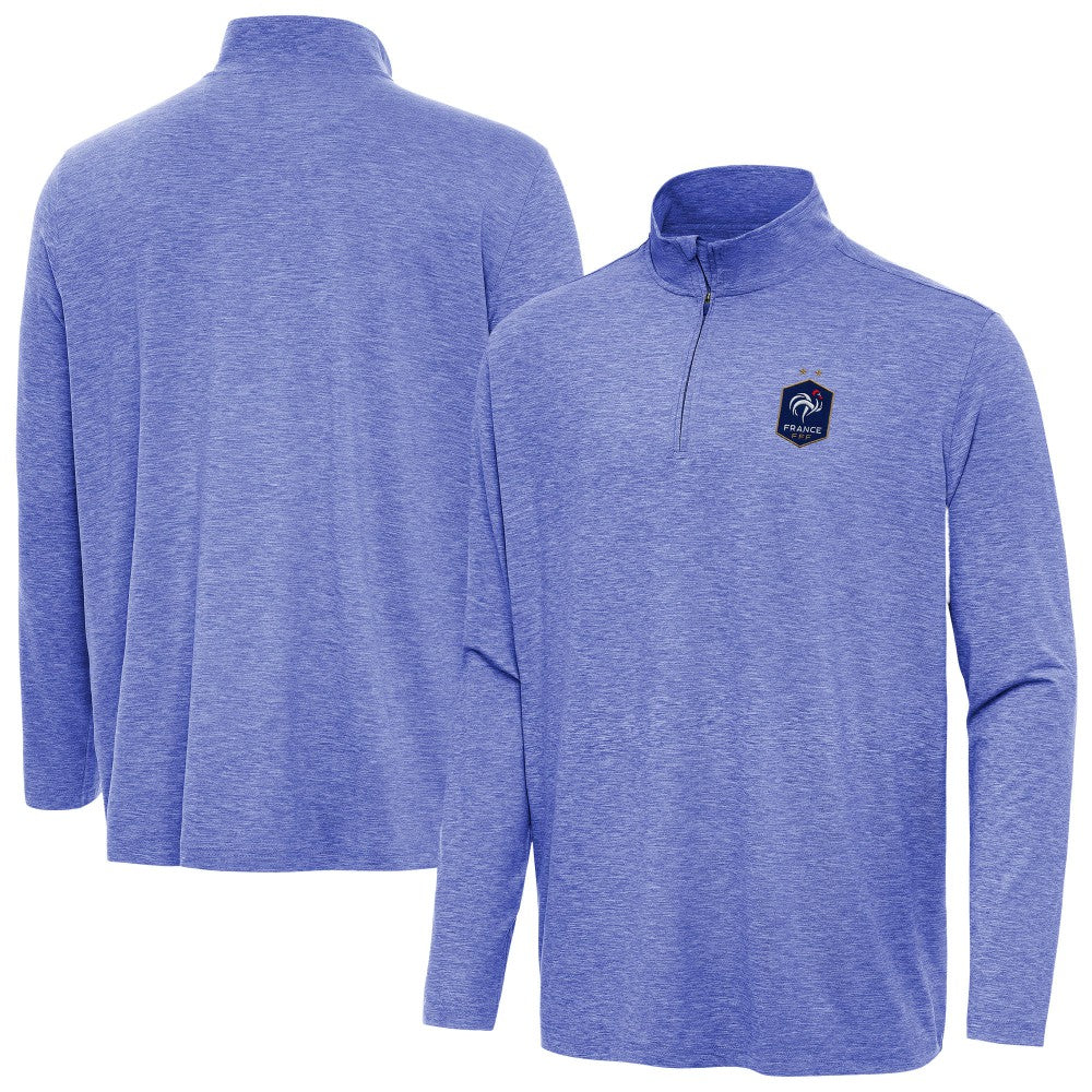 France National Team Antigua Master Quarter-Zip Pullover for sale - Heather Royal