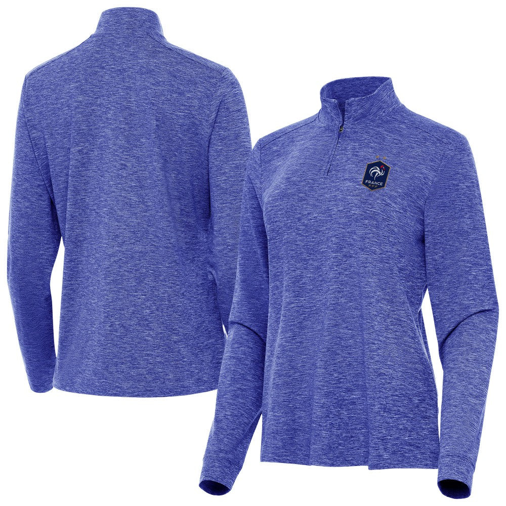 France National Team Antigua Women's Master Quarter-Zip Pullover for sale - Heather Royal