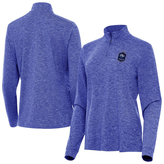 France National Team Antigua Women's Master Quarter-Zip Pullover for sale - Heather Royal