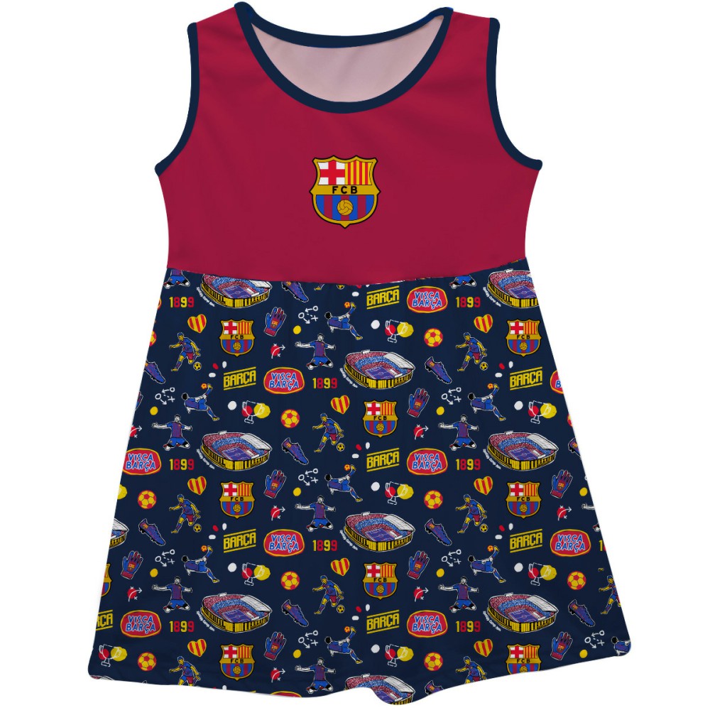 Barcelona Vive La Fete Infant Girls Impressions Artwork Tank Top Dress on sale - Maroon