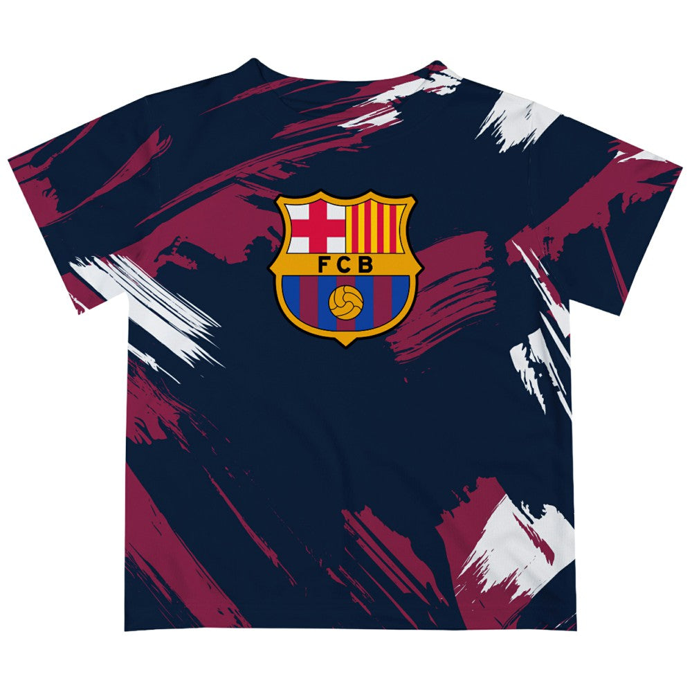 Barcelona Vive La Fete Youth Paint Brush T-Shirt on sale - Navy