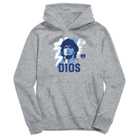 Diego Maradona Argentina National Team Vive La Fete Youth D10S Pullover Hoodie for sale - Gray