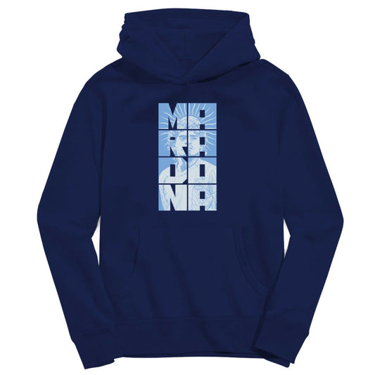 Diego Maradona Argentina National Team Vive La Fete Youth Portrait Pullover Hoodie for sale - Navy