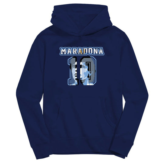 Diego Maradona Argentina National Team Vive La Fete Youth Name & Number Pullover Hoodie for sale - Navy
