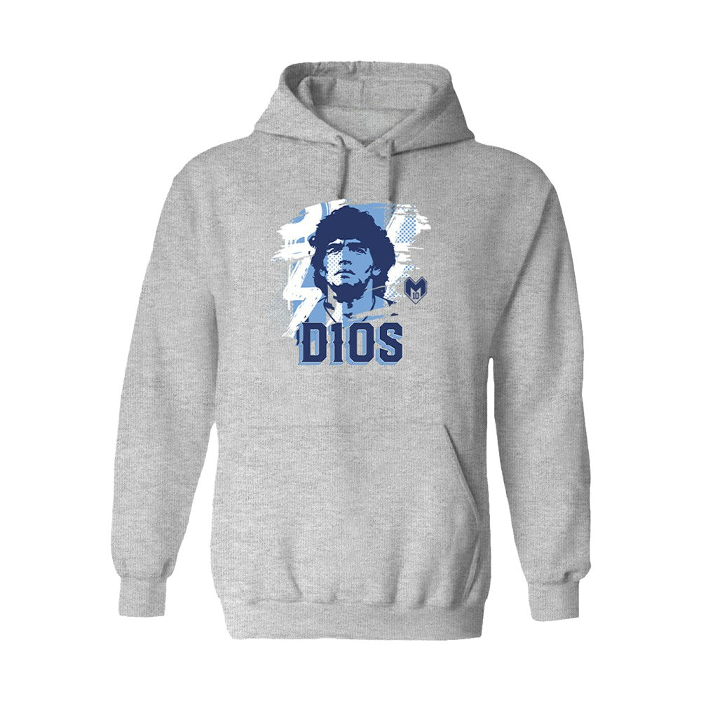 Diego Maradona Argentina National Team Vive La Fete Women's D10S Pullover Hoodie for sale - Gray
