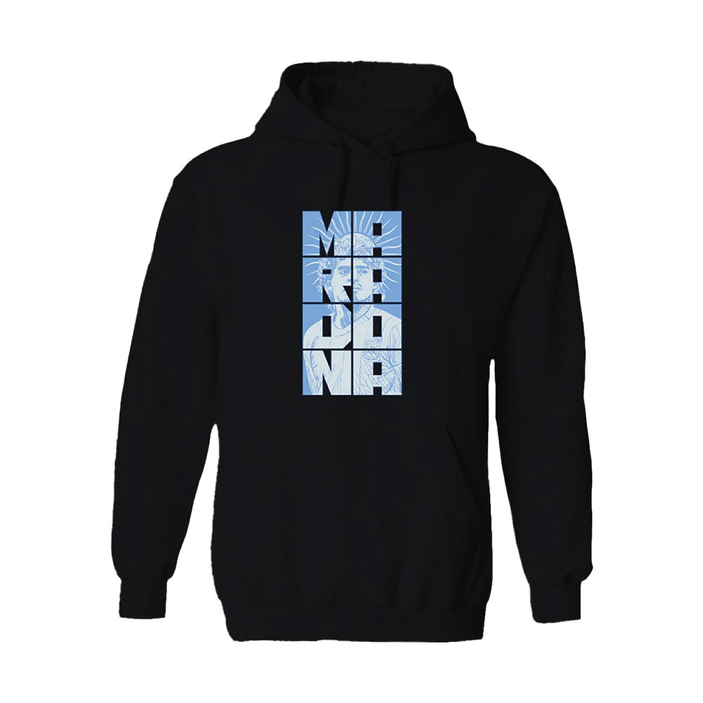 Diego Maradona Argentina National Team Vive La Fete Women's Portrait Pullover Hoodie for sale - Black