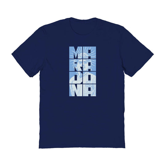 Diego Maradona Argentina National Team Vive La Fete Women's Portrait T-Shirt for sale - Navy