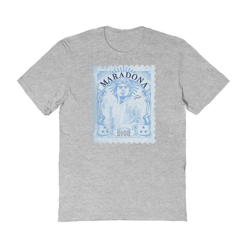 Diego Maradona Argentina National Team Vive La Fete Women's Vintage Stamp T-Shirt for sale - Gray