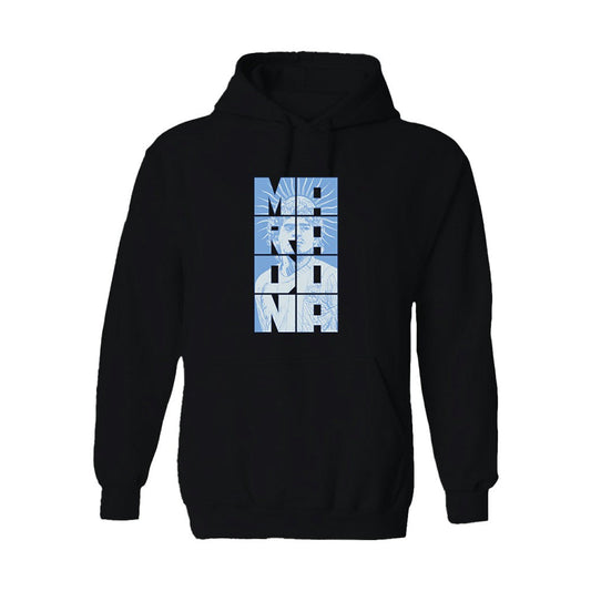 Diego Maradona Argentina National Team Vive La Fete Portrait Hoodie for sale - Black