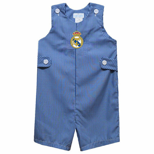 Real Madrid Vive La Fete Toddler Gingham Jon Jon Romper Discount - Royal