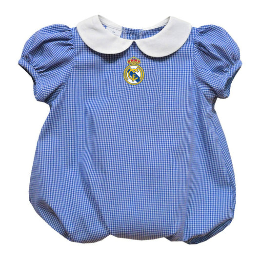 Real Madrid Vive La Fete Girls Infant Gingham Puffy Bubble Dress Discount - Royal