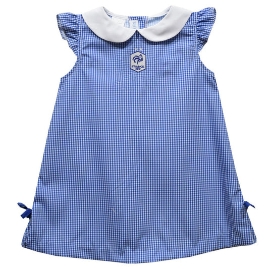 France National Team Vive La Fete Girls Infant Mini Check Pattern A-Line Dress for sale - Royal
