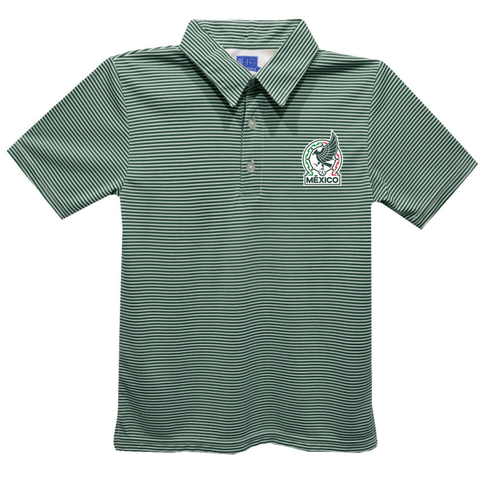 Mexico National Team Vive La Fete Toddler Pencil Stripe Polo for sale - Green