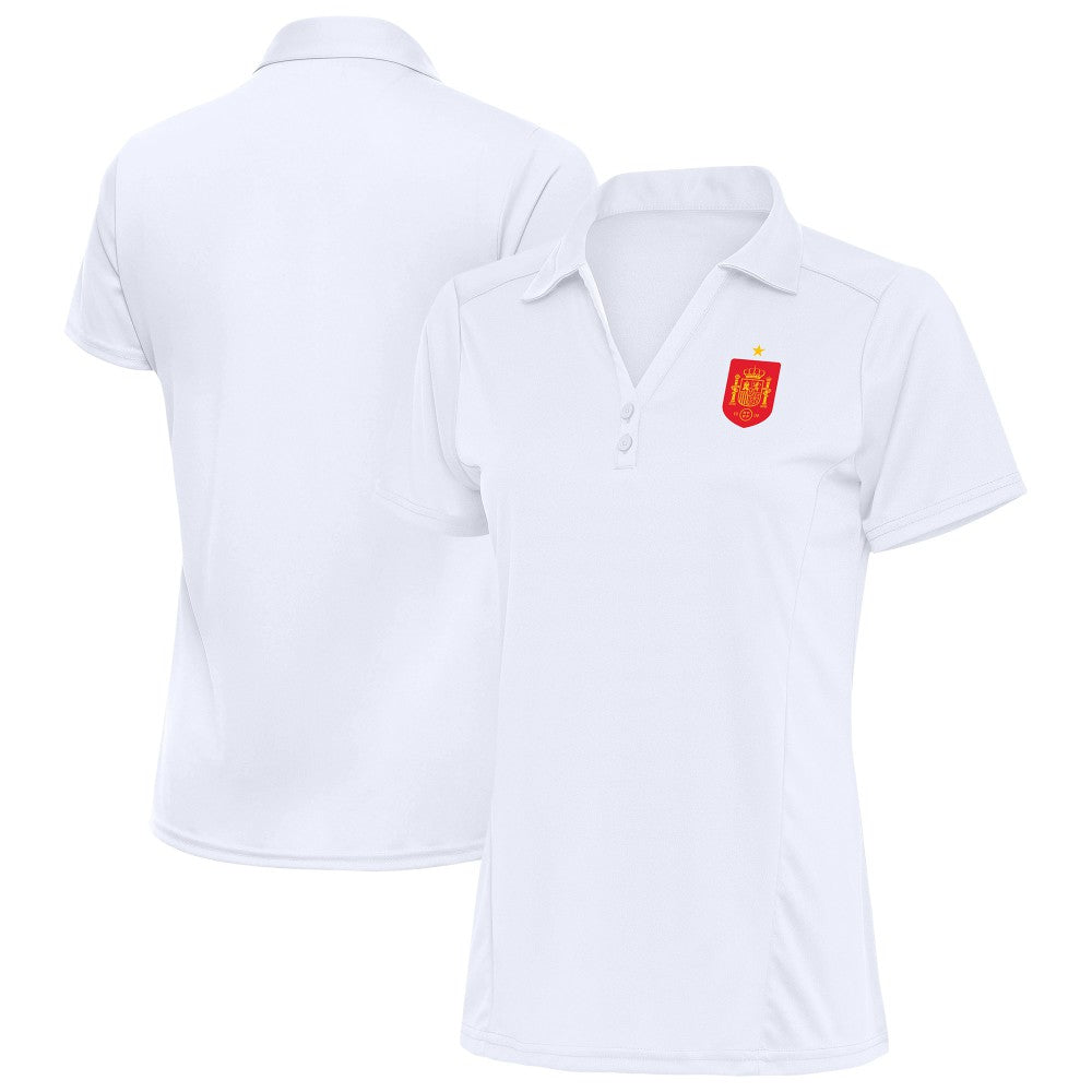 Spain National Team Antigua Women's Statement Y-Neck Polo for sale - White