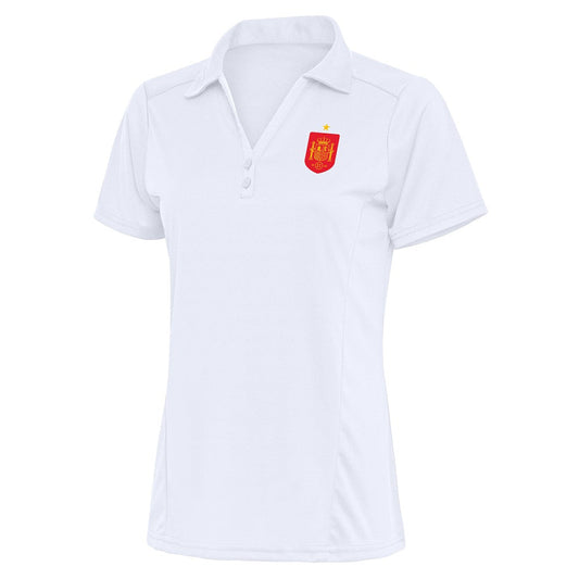 Spain National Team Antigua Women's Statement Y-Neck Polo for sale - White