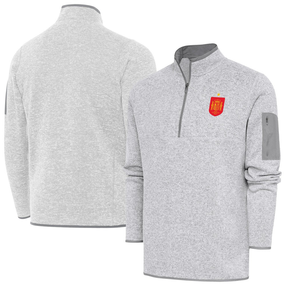 Spain National Team Antigua Elevate Quarter-Zip Pullover for sale - Heather Gray