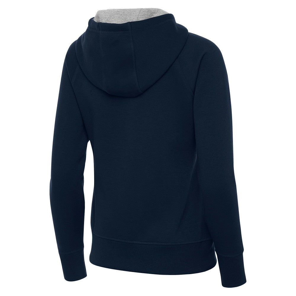 Spain National Team Antigua Women's Takeover Fleece Raglan Full-Zip Hoodie for sale - Navy