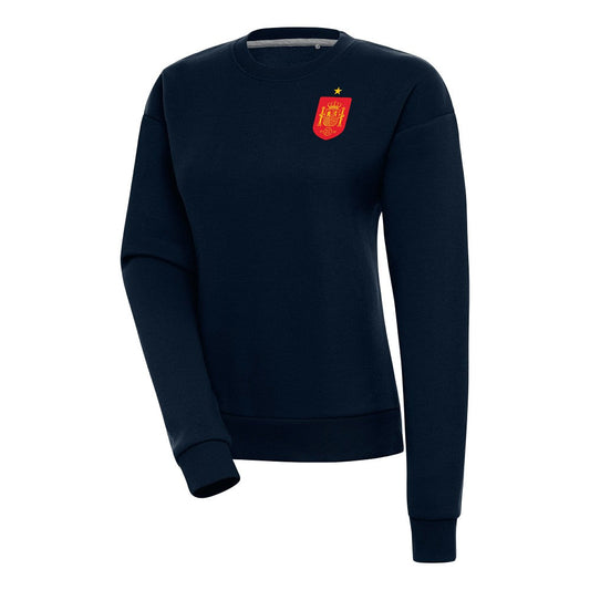Spain National Team Antigua Women's Takeover Fleece Sweatshirt for sale - Navy