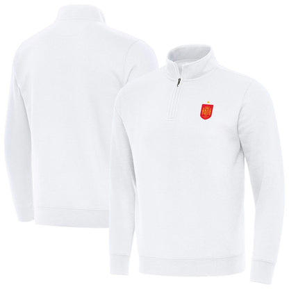 Spain National Team Antigua Landslide Quarter-Zip Pullover for sale - White