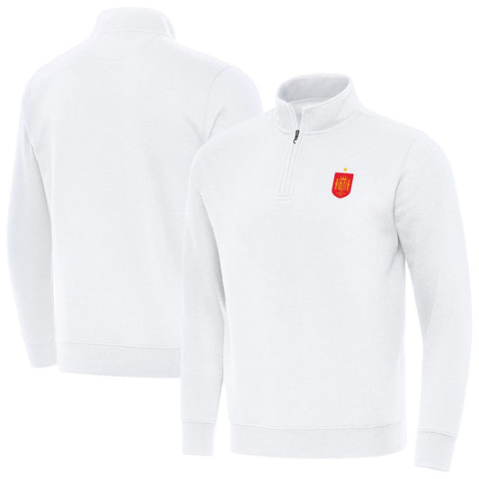 Spain National Team Antigua Landslide Quarter-Zip Pullover for sale - White