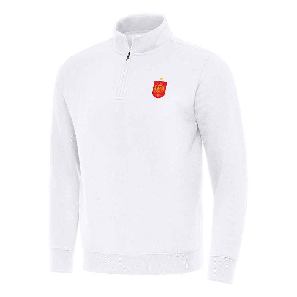 Spain National Team Antigua Landslide Quarter-Zip Pullover for sale - White