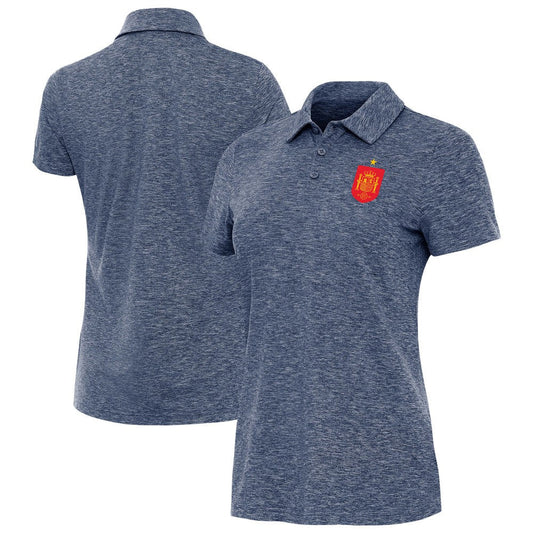 Spain National Team Antigua Women's Triple Shot Polo for sale - Heather Navy