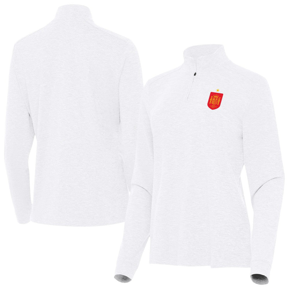Spain National Team Antigua Women's Quarter-Zip Pullover for sale - White