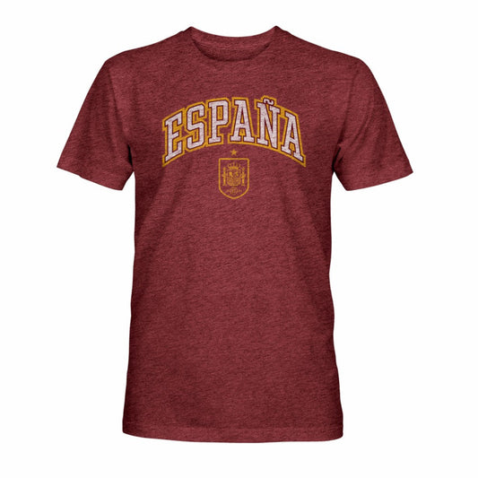 Spain National Team 1863FC Athletic Wordmark Vintage Tri-Blend T-Shirt for sale - Maroon