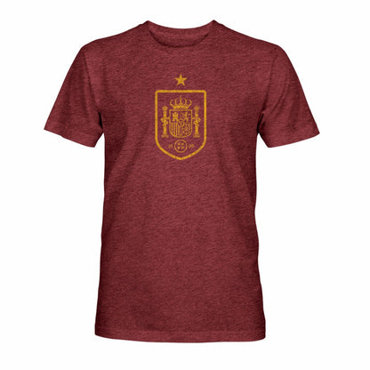 Spain National Team 1863FC Mono Badge Vintage Tri-Blend T-Shirt for sale - Maroon