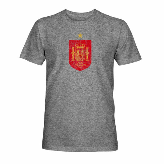 Spain National Team 1863FC Color Badge Vintage Tri-Blend T-Shirt for sale - Gray