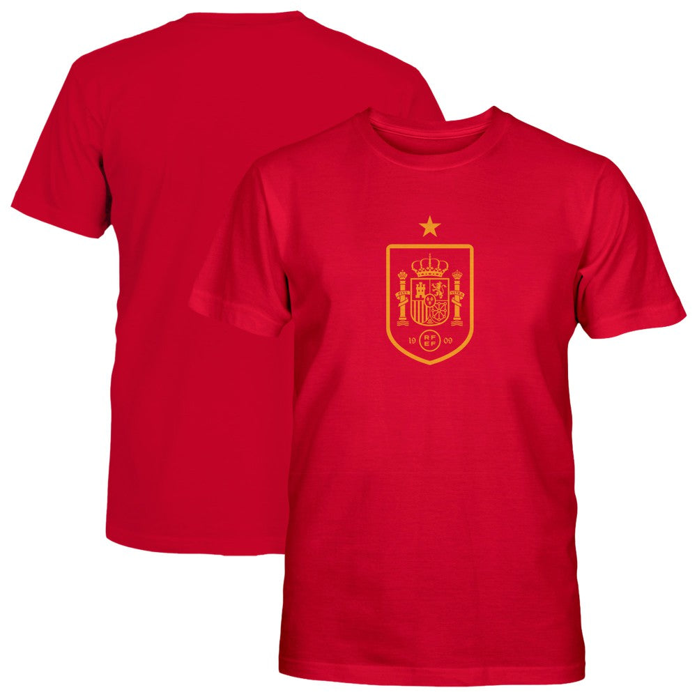 Spain National Team 1863FC Youth Mono Badge T-Shirt for sale - Maroon