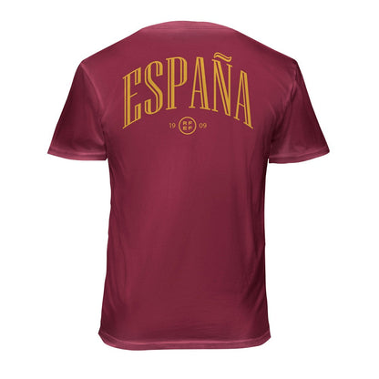 Spain National Team 1863FC Back Wordmark Soft Wash T-Shirt for sale - Red