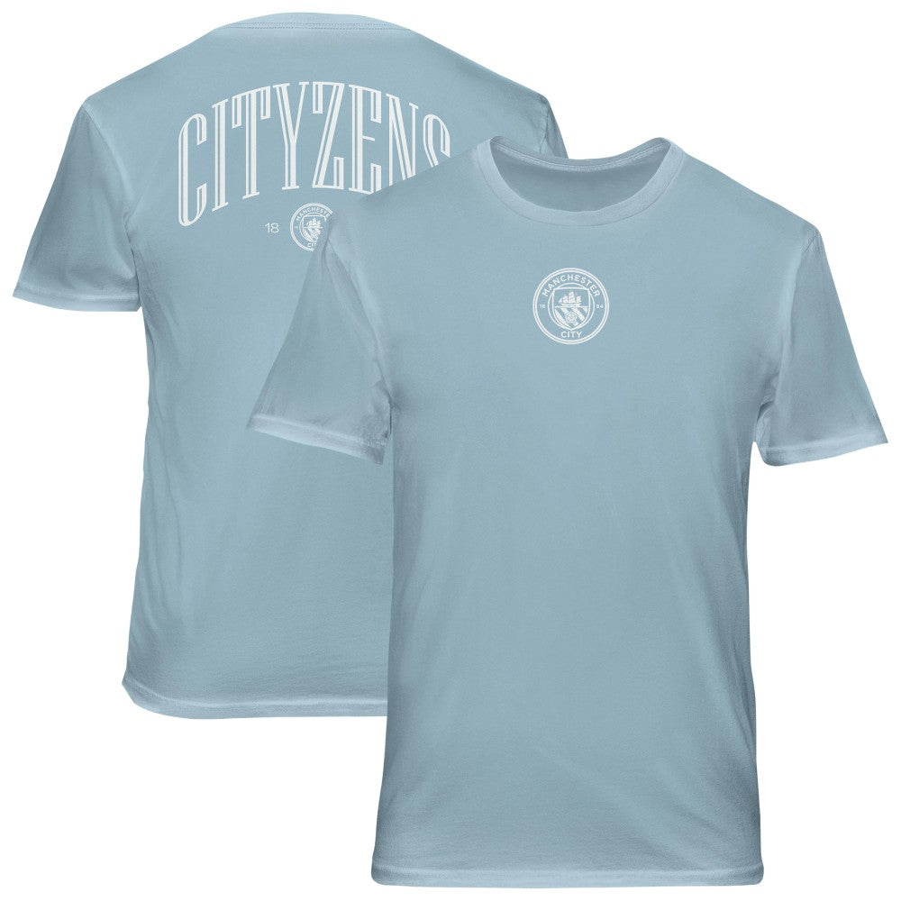 Manchester City 1863FC Back Wordmark Soft Wash T-Shirt Discount - Light Blue