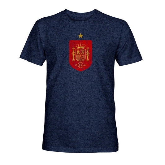 Spain National Team 1863FC Color Badge Tri-Blend T-Shirt for sale - Navy