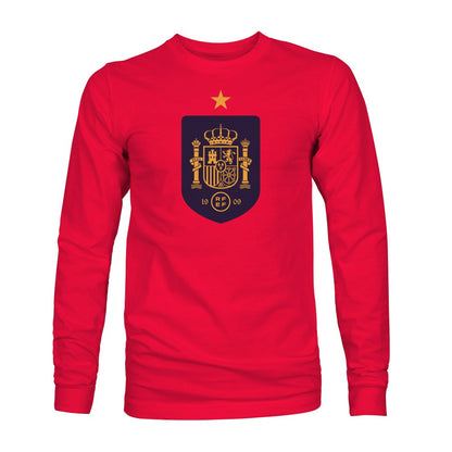 Spain National Team 1863FC Color Badge Long Sleeve T-Shirt for sale - Red