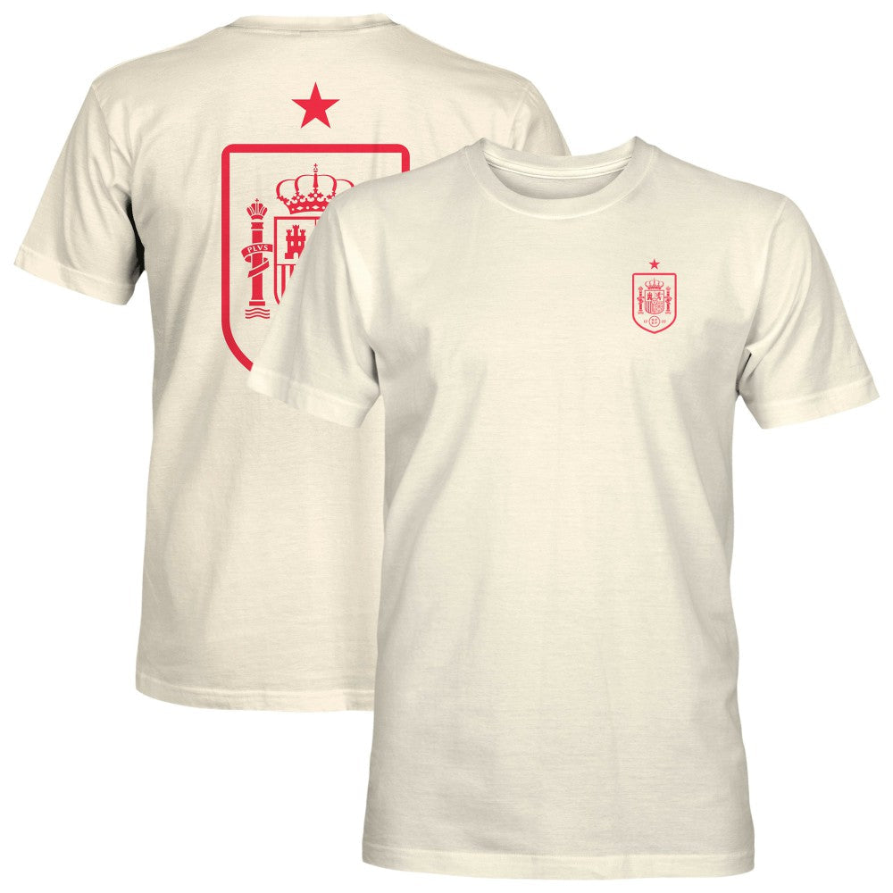 Spain National Team 1863FC Big Logo Heavyweight T-Shirt for sale - Cream