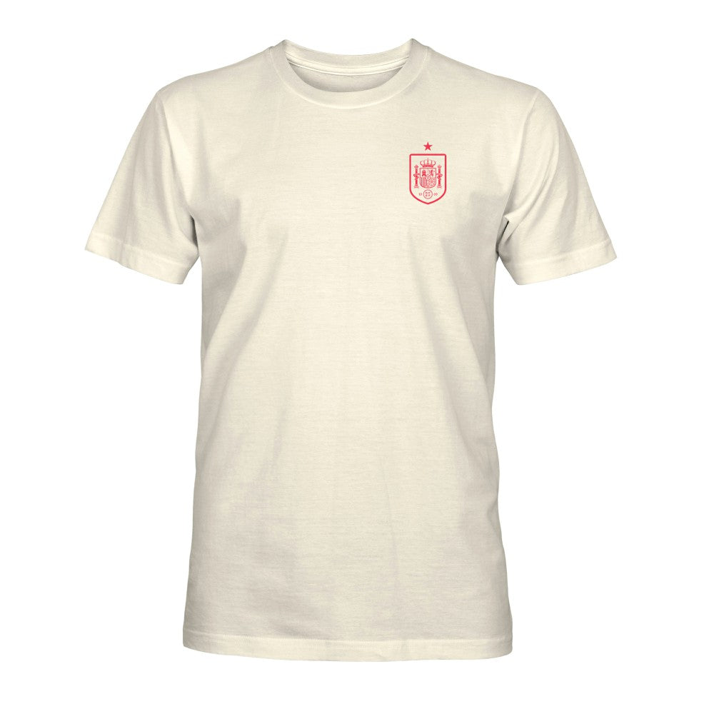 Spain National Team 1863FC Big Logo Heavyweight T-Shirt for sale - Cream