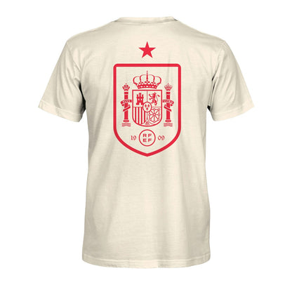 Spain National Team 1863FC Big Logo Heavyweight T-Shirt for sale - Cream